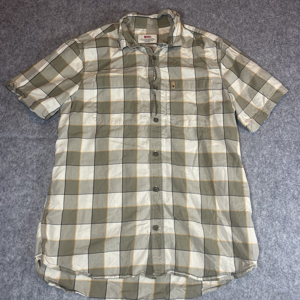Fjallraven Men's High Coast Big Check Short Sleeve‎ Button Up Shirt Sz M